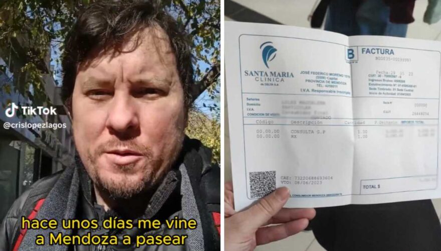 Chileno muestra la cuenta que le salió de una clinica Argentina en Mendoza